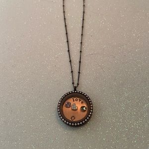Brown Origami Owl Locket Set w/ 18 inch chain!